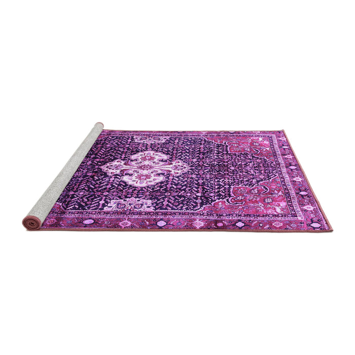 Sideview of Machine Washable Persian Purple Traditional Area Rugs, wshtr305pur