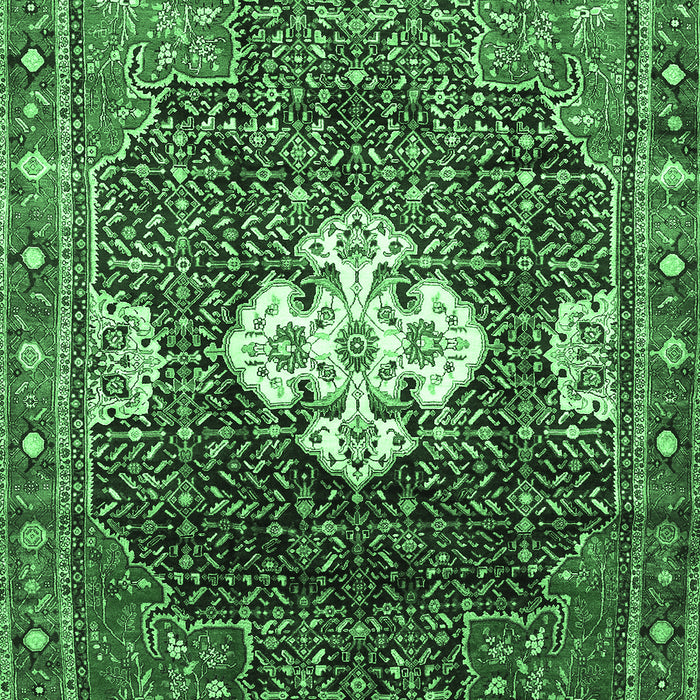 Machine Washable Persian Emerald Green Traditional Area Rugs, wshtr305emgrn