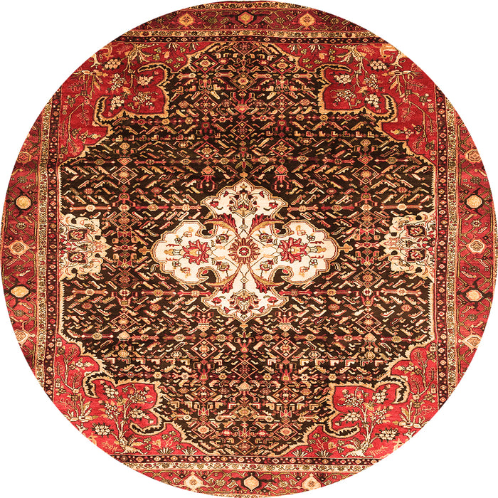 Machine Washable Persian Orange Traditional Area Rugs, wshtr305org