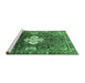 Sideview of Machine Washable Persian Emerald Green Traditional Area Rugs, wshtr305emgrn