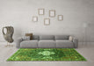 Machine Washable Persian Green Traditional Area Rugs in a Living Room,, wshtr305grn