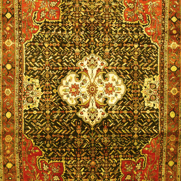 Machine Washable Persian Yellow Traditional Rug, wshtr305yw