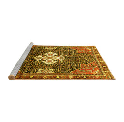 Sideview of Machine Washable Persian Yellow Traditional Rug, wshtr305yw