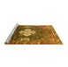 Sideview of Machine Washable Persian Yellow Traditional Rug, wshtr305yw