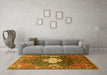 Machine Washable Persian Yellow Traditional Rug in a Living Room, wshtr305yw