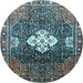 Round Persian Light Blue Traditional Rug, tr305lblu