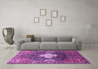 Machine Washable Persian Purple Traditional Rug, wshtr305pur