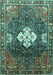 Machine Washable Persian Turquoise Traditional Area Rugs, wshtr305turq