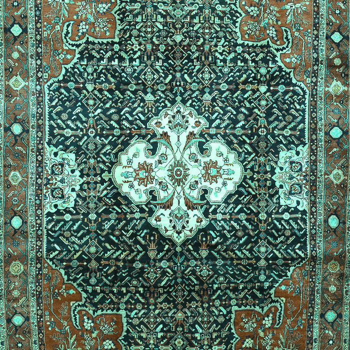 Machine Washable Persian Turquoise Traditional Area Rugs, wshtr305turq