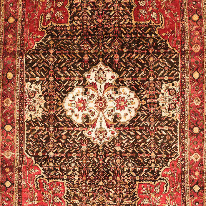 Serging Thickness of Machine Washable Persian Orange Traditional Area Rugs, wshtr305org
