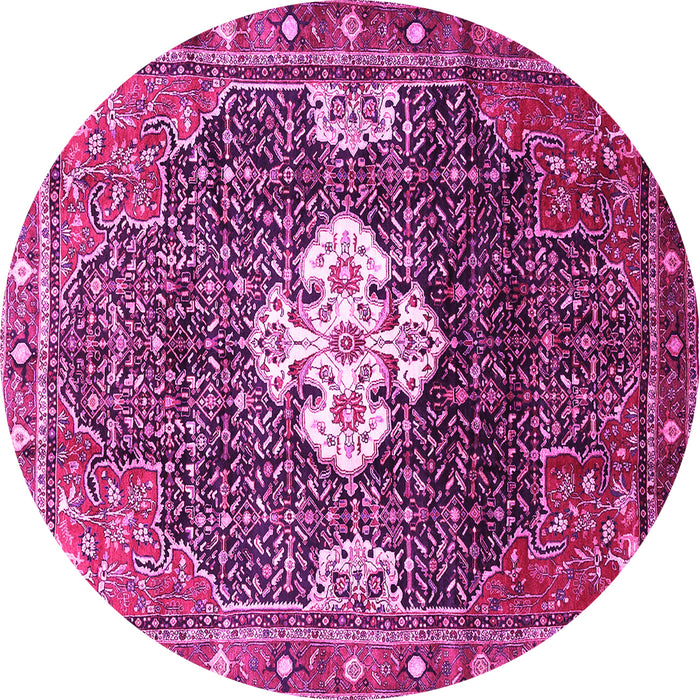 Round Persian Pink Traditional Rug, tr305pnk