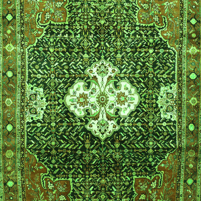 Serging Thickness of Machine Washable Persian Green Traditional Area Rugs, wshtr305grn