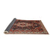 Sideview of Traditional Saffron Red Persian Rug, tr306