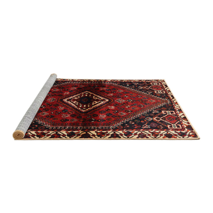 Sideview of Machine Washable Traditional Sepia Brown Rug, wshtr3060