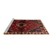 Sideview of Machine Washable Traditional Sepia Brown Rug, wshtr3060