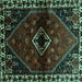 Square Persian Turquoise Traditional Rug, tr3060turq