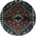 Round Persian Light Blue Traditional Rug, tr3060lblu