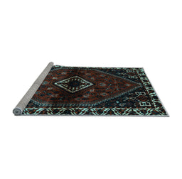 Sideview of Machine Washable Persian Light Blue Traditional Rug, wshtr3060lblu