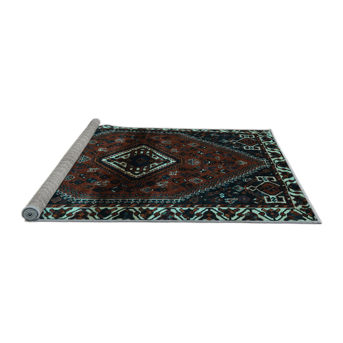 Sideview of Machine Washable Persian Light Blue Traditional Rug, wshtr3060lblu