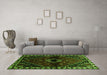 Machine Washable Persian Green Traditional Area Rugs in a Living Room,, wshtr3060grn