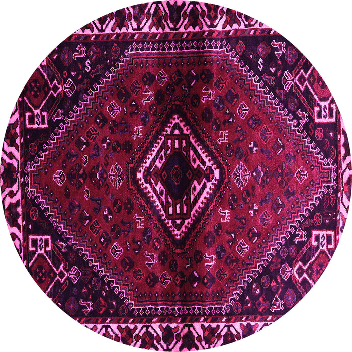 Round Machine Washable Persian Pink Traditional Rug, wshtr3060pnk