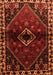 Serging Thickness of Machine Washable Persian Orange Traditional Area Rugs, wshtr3060org