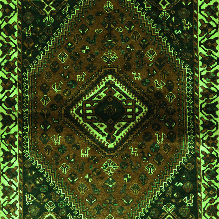 Serging Thickness of Machine Washable Persian Green Traditional Area Rugs, wshtr3060grn