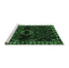 Sideview of Machine Washable Persian Emerald Green Traditional Area Rugs, wshtr3060emgrn