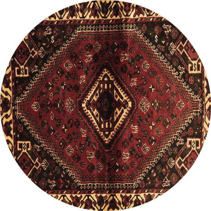 Round Machine Washable Persian Brown Traditional Rug, wshtr3060brn