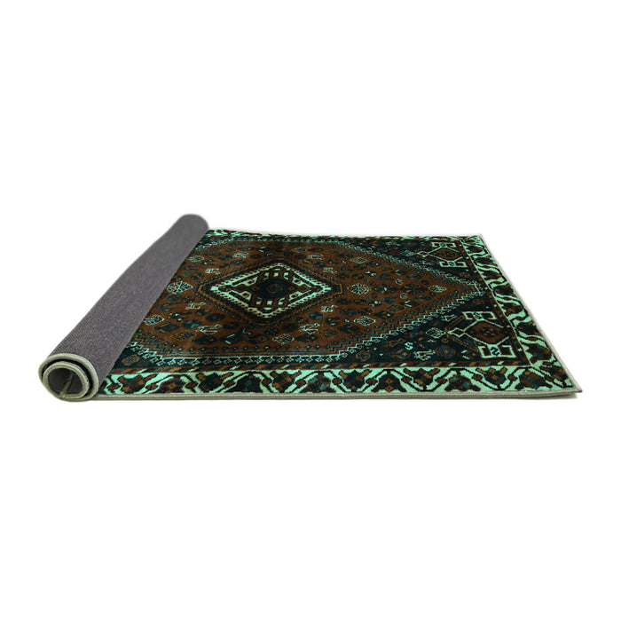 Sideview of Persian Turquoise Traditional Rug, tr3060turq