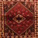 Round Machine Washable Persian Orange Traditional Area Rugs, wshtr3060org