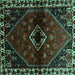 Square Machine Washable Persian Turquoise Traditional Area Rugs, wshtr3060turq