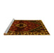 Sideview of Machine Washable Persian Yellow Traditional Rug, wshtr3060yw