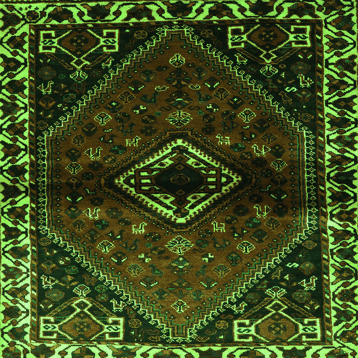 Serging Thickness of Persian Green Traditional Rug, tr3060grn