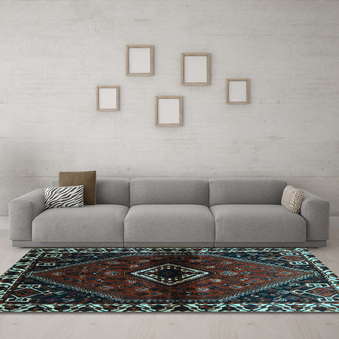 Machine Washable Persian Light Blue Traditional Rug in a Living Room, wshtr3060lblu