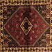 Square Machine Washable Persian Brown Traditional Rug, wshtr3060brn