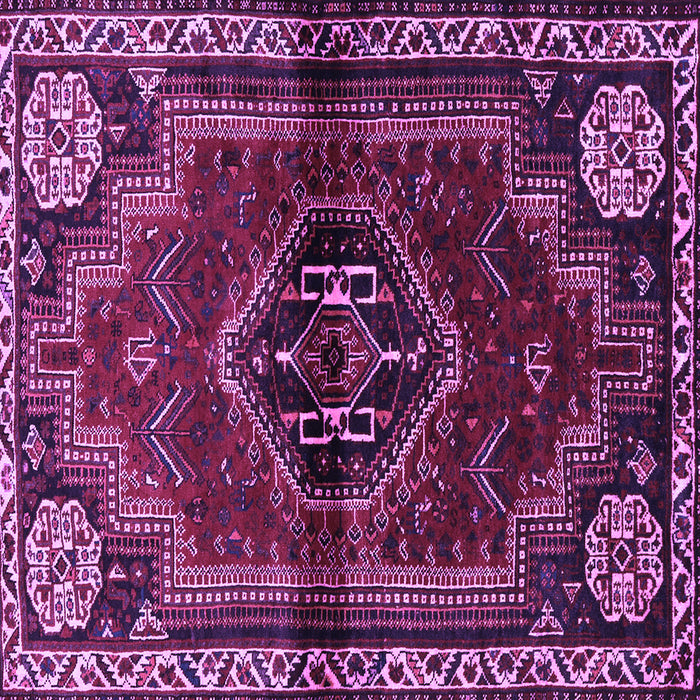 Square Machine Washable Persian Purple Traditional Area Rugs, wshtr3061pur