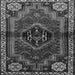 Round Machine Washable Persian Gray Traditional Rug, wshtr3061gry