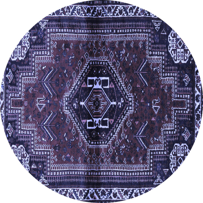 Round Persian Blue Traditional Rug, tr3061blu