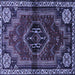 Square Persian Blue Traditional Rug, tr3061blu