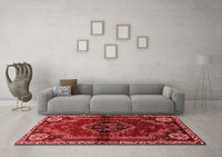 Machine Washable Persian Red Traditional Rug, wshtr3061red