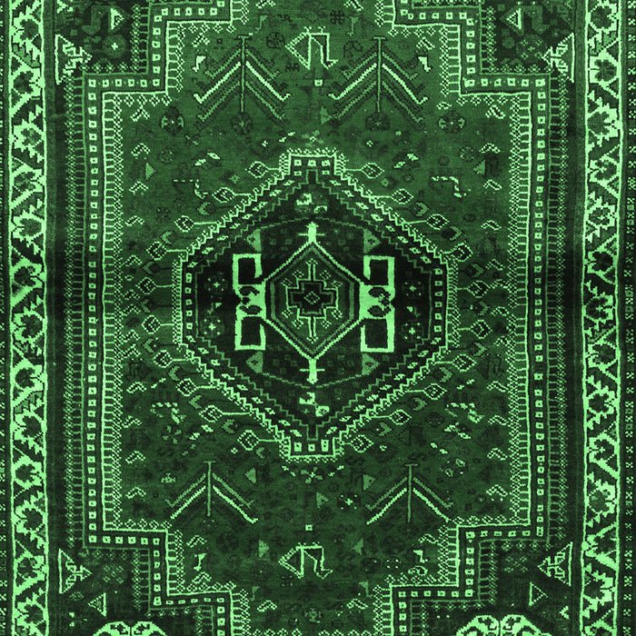 Machine Washable Persian Emerald Green Traditional Area Rugs, wshtr3061emgrn