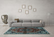 Machine Washable Persian Light Blue Traditional Rug in a Living Room, wshtr3061lblu