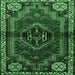 Square Persian Emerald Green Traditional Rug, tr3061emgrn