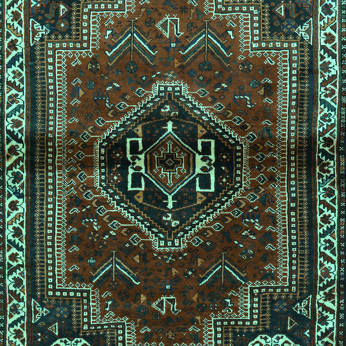 Machine Washable Persian Turquoise Traditional Area Rugs, wshtr3061turq