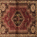 Square Persian Brown Traditional Rug, tr3061brn