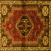 Square Machine Washable Persian Yellow Traditional Rug, wshtr3061yw