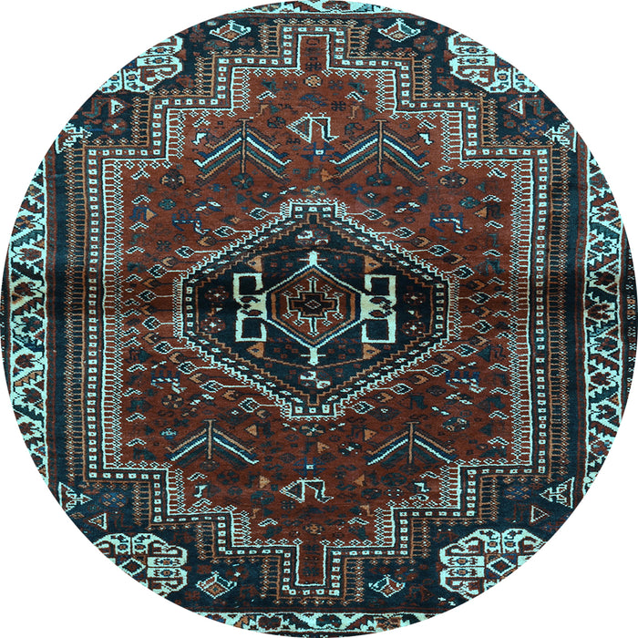 Round Persian Light Blue Traditional Rug, tr3061lblu