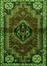 Serging Thickness of Machine Washable Persian Green Traditional Area Rugs, wshtr3061grn