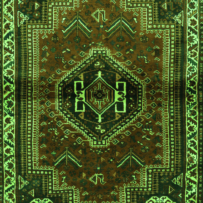 Serging Thickness of Machine Washable Persian Green Traditional Area Rugs, wshtr3061grn